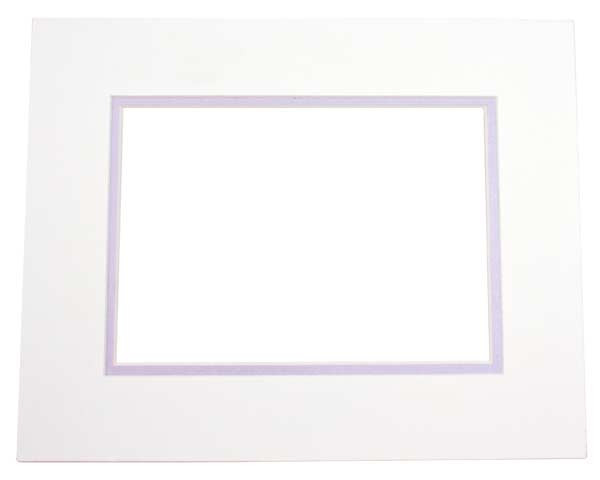 Fertig-Passepartouts Elfenbein/Silber 40,6x50,8cm doppelte Dicke mit 27x34,6cm Ausschnitt (10 Stück) [MD20029]
