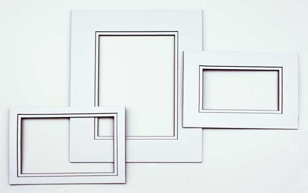 Fertig-Passepartouts Weiß/Schwarz 27,9x35,6cm doppelte Dicke mit 20,3x27cm Ausschnitt (10 Stück) [MD20197]