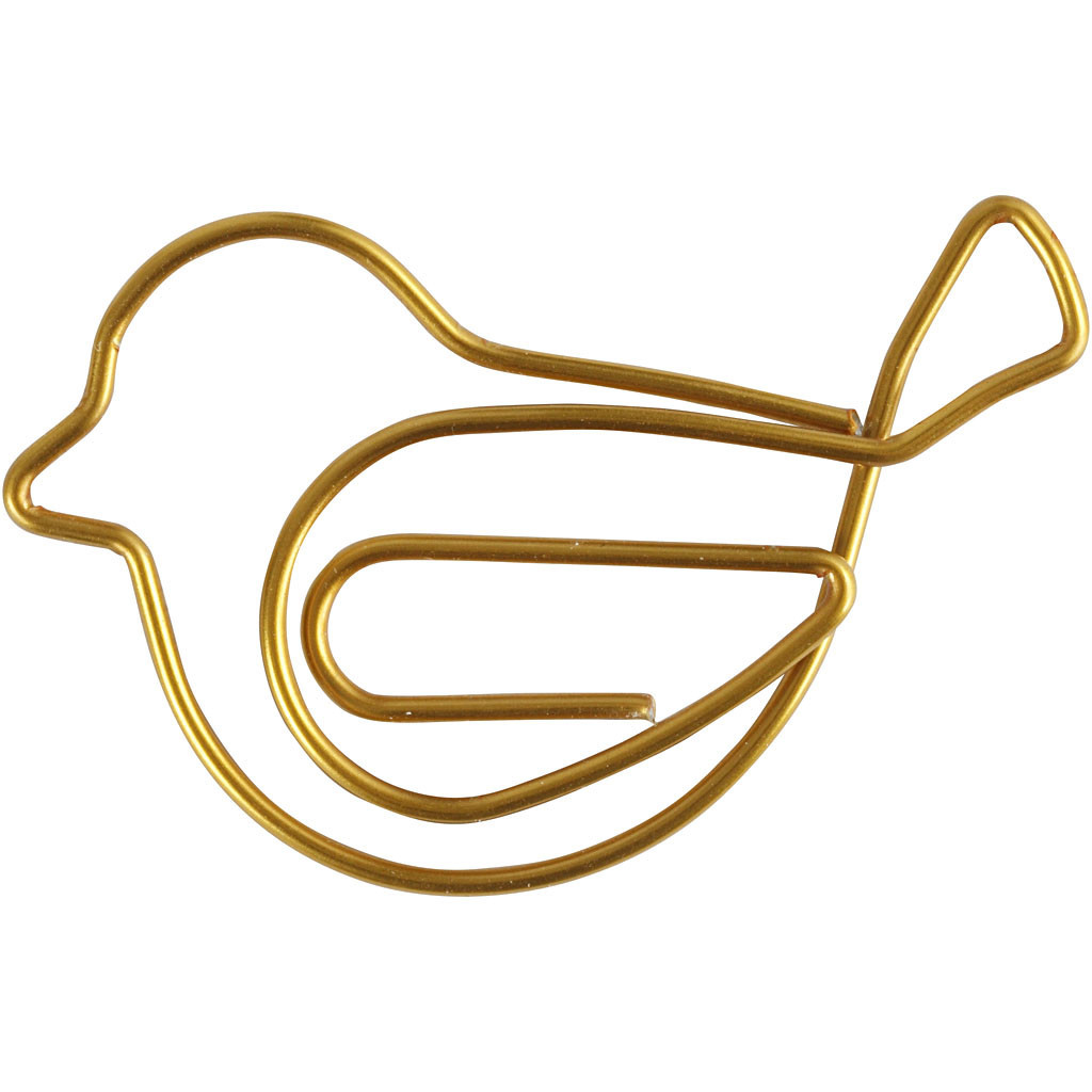 Klammern, Größe 32x40 mm, Gold, Vogel, 6Stck. [HOB-14214]