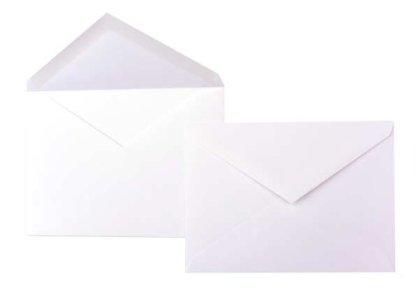 Umschläge Weiß 18,4x13,3cm Premium Undurchsichtig (50 Stück) [E100]