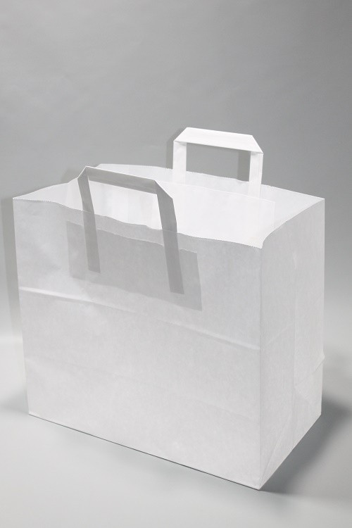 Shopping Bag Bleached Kraft 70 g/qm 22x11x26 cm (50 pcs) [PADW7026]