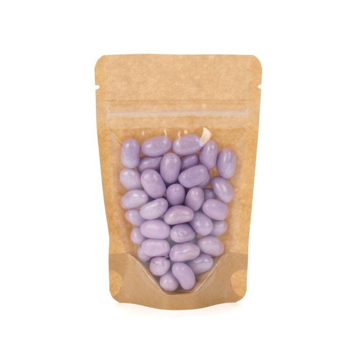 Standbodenbeutel Transparent/Kraft 8x5x13cm | 28 Gramm (100 Stück) [ZBGKC1]