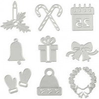 Stanz- und Präge-Schablone, D: 17,5x17,2 cm, Weihnachtsmotive, 1Stck [HOB-11754]