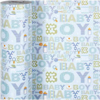 Geschenkpapier, B 50 cm,  80 g, Baby boy, 150m [HOB-19042]