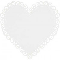Heart, size 85x85 mm, 240 g, 10 pcs, white [HOB-23009]