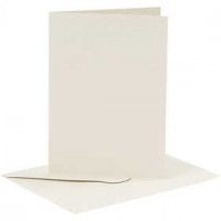 Karten und Kuverts, Kartengröße 10,5x15 cm, Umschlaggröße 11,5x16,5 cm, Creme, 6Sets [HOB-23011]