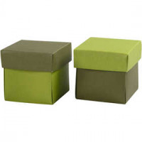 Faltschachtel, Größe 5,5x5,5 cm,  250 g, Dunkelgrün/Mintgrün, 10Stck. [HOB-233007]