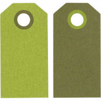 Geschenkanhänger, Mintgrün/Dunkelgrün, Größe 6x3 cm,  250 g, 20Stck. [HOB-234007]