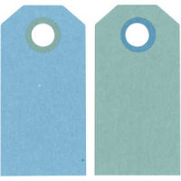 Geschenkanhänger, Dunkeltürkis/Helltürkis, Größe 6x3 cm,  250 g, 20Stck. [HOB-234008]