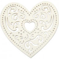 Filigranes Motiv, B 7,5 cm,  250 g, Weiß, Herz, 18Stck. [HOB-23903]