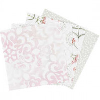 Origami-Papier - Sortiment, Größe 10x10 cm,  80 g, Grün, Grau, Weiß, Hellrot, 40Bl. [HOB-25372]