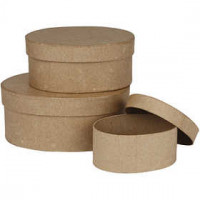 Schachteln, oval, L 11,5+15+18 cm, H 5+6,5+8 cm, 3Stck. [HOB-263710]