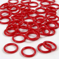 Plastikringe, Außenmaße 15 mm, Innenmaße 11 mm, Rot, 50Stck., Stärke: 2 mm [HOB-41258]