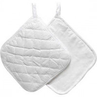Pot Holders, size 20x20 cm, 145 g/m2, 1 pair, white [HOB-444600]