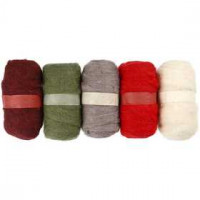 Kardierte Wolle, Rustikaltöne, 5x100g [HOB-45126]