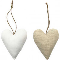Stofffiguren, Größe 8x9,5 cm, Stärke: 3 cm, Herzen, 6Stck. [HOB-49507]