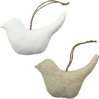 Stofffiguren, Größe 13x7,5 cm, Stärke: 3 cm, Vögel, 6Stck. [HOB-49509]