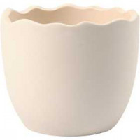 Eierschale, D: 7,5 cm, H 6,3 cm, Weiß, 24Stck. [HOB-50647]