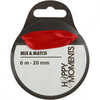 Satinband, Rot, B 20 mm, 6m [HOB-513721]