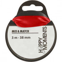 Satinband , Rot, B 38 mm, 3m [HOB-513730]