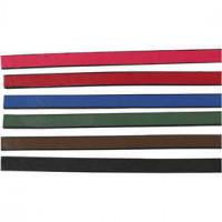 Kunstlederbänder - Sortiment, B 10 mm, Stärke: 3 mm, Sortierte Farben, 6x1m [HOB-51495]
