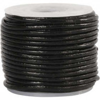 Lederband, Stärke: 1 mm, Schwarz, 10m [HOB-51548]