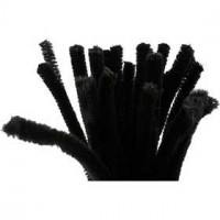 Chenilledraht, Stärke: 9 mm, L 30 cm, Schwarz, 25Stck. [HOB-51608]
