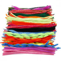 Chenilledraht, Stärke: 5-12 mm, L 30 cm, Sortierte Farben, 500sort. [HOB-51610]