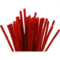 Chenilledraht, Stärke: 6 mm, L 30 cm, Rot, 50Stck. [HOB-51613]