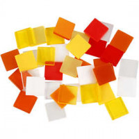 Mini-Mosaik, Größe 10x10 mm, Stärke: 2 mm, Harmonie in Rot-Orange, 25g [HOB-51923]