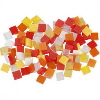 Mini-Mosaik, Größe 5x5 mm, Stärke: 2 mm, Harmonie in Rot-Orange, 25g [HOB-51924]