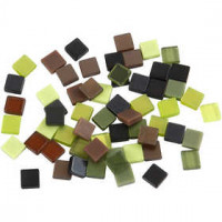 Mini-Mosaik, Größe 5x5 mm, Stärke: 2 mm, Grüntöne, 25g [HOB-51926]