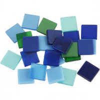 Mini-Mosaik, Größe 10x10 mm, Stärke: 2 mm, Harmonie in Blau-Grün, 25g [HOB-51930]