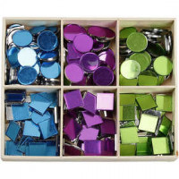 Spiegelmosaik, Größe 15 mm, Stärke: 1,7 mm, 300sort. [HOB-52300]