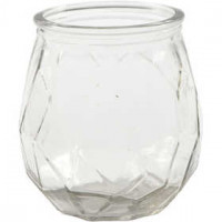 Glas-Kerzenbehälter, H 10,5 cm, D: 9,5 cm, 6Stck., Lochgröße 7,3 cm [HOB-55792]