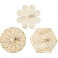 Kreisel, D: 7 cm, H 3,8 cm, Sperrholz, 24Stck. [HOB-56142]