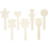 Lolly-Figuren mit Köpfchen, H 15 cm, Birke, 25Stck. [HOB-564861]