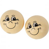 Gesicht "Smiley", D: 22 mm, Holz, 10Stck. [HOB-57098]