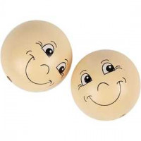 Gesicht "Smiley", D: 40 mm, Holz, 10Stck. [HOB-57100]