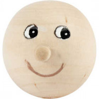 Holzkopf mit Gesicht, D: 23 mm, Lochgröße 2,3 mm, 4Stck. [HOB-57101]