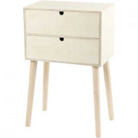 Side table with drawers, H: 61 cm, W: 39 cm, 1 pc, plywood [HOB-57943]