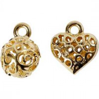 Charms, D: 11 mm, Vergoldet, 2sort. [HOB-60576]