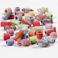 Bead Mix, size 9-17 mm, hole size 1.2-3 mm, 700 ml, asstd colours [HOB-69906]