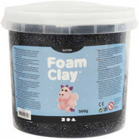 Foam Clay® , Schwarz, Glitter, 560g [HOB-780860]