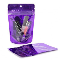 Standbodenbeutel Transparent/Violet 10,2x6x15,2cm | 57 Gramm (100 Stück) [ZBGB2VL]