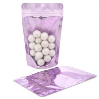 Standbodenbeutel Transparent/Lavender 13x7,9x20,6cm | 57 Gramm (100 Stück) [ZBGB3LV]