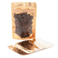 Standbodenbeutel Transparent/Orange 10,2x6x15,2cm | 57 Gramm (100 Stück) [ZBGB2PC]