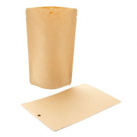Standbodenbeutel Kraft Kompostierbar 14,9x8,9x23,2cm kein Druckverschluss | 312 Gramm (100 Stück) [SUPEK7]