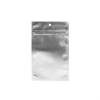 Silver Metallized Hanging Zipper Barrier Bags 9.2 x 12.7 cm (100 Pieces) [HZBB4MS]