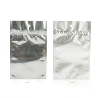 Silver backed Metallized Hanging Zipper Barrier Bags 9.2 x 12.7 cm (100 Pieces) [HZBB4S]